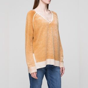 DOROTHEE SCHUMACHER NWT Knit Wool‎ Cashmere Blend V-Neck Burnt Orange Sweater- S